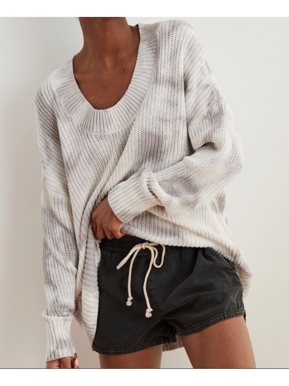 Aerie Grey Tie Dye Sweater